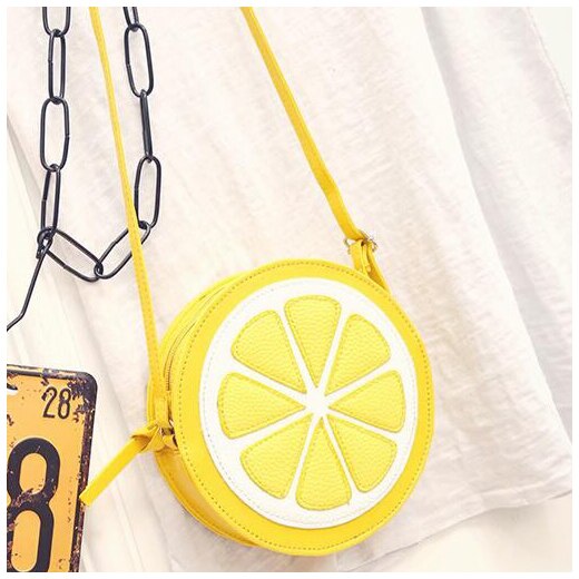Colorful Round shoulder bag  - Lemon! | Flamingolandia