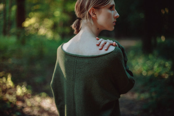 Warm alpaca wool sweater Moss khaki | VÉJA,knitted dress | Women fashio shop|  Flamingolandia.online