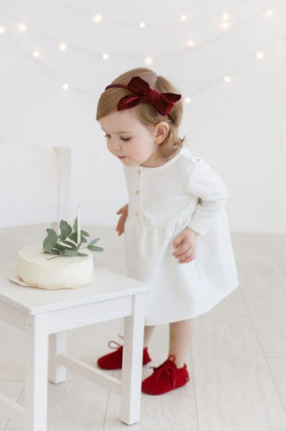Little lady dress - white warm color | Flamingolandia