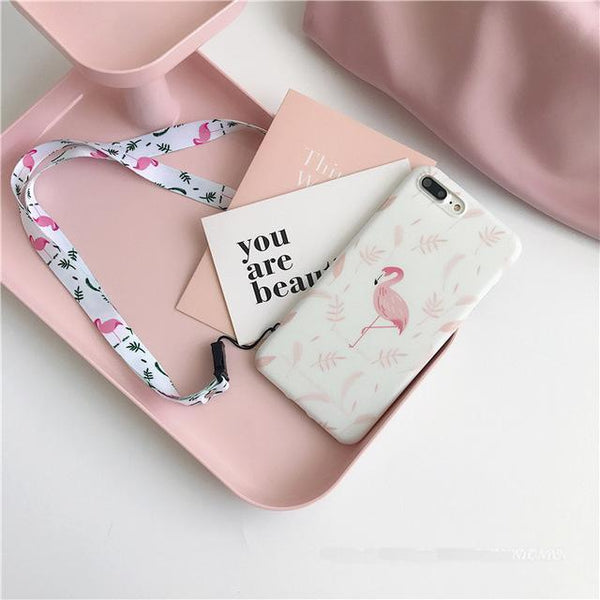 Cute flamingo in the  leaves  soft IMD phone case for iphone | Flamingolandia