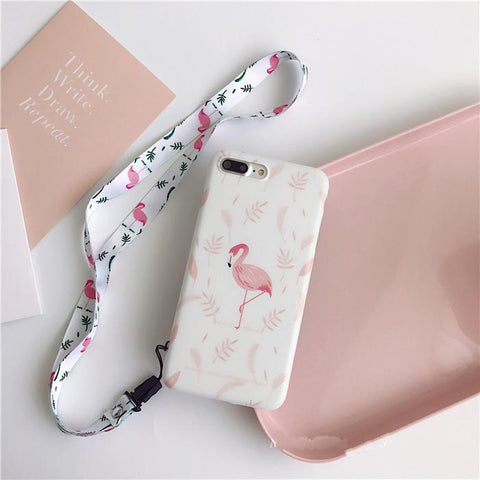 Cute flamingo in the  leaves  soft IMD phone case for iphone | Flamingolandia