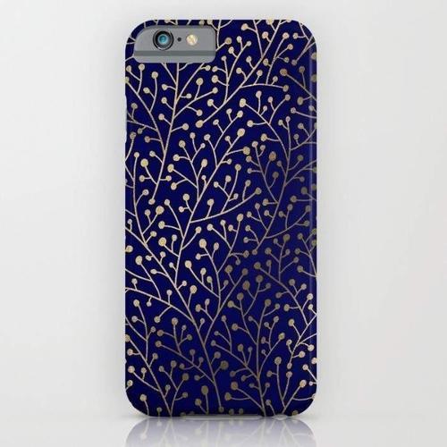 Gold Berry Branches on Navy Mobile Cover,Tech Accessories | Women fashio shop|  Flamingolandia.online