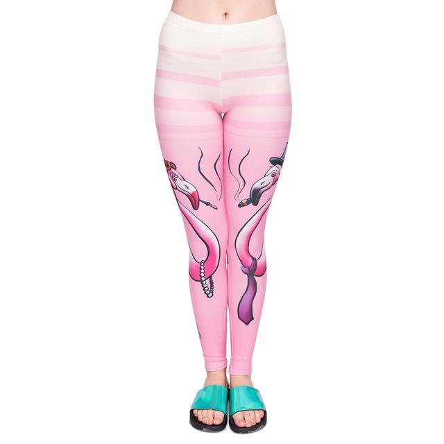 Shop Full Length Flamingo Printed Leggings with Elasticised Waistband  Online