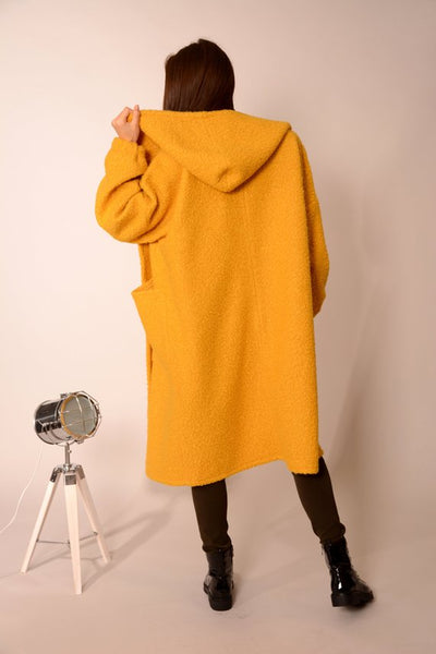 Wool oversized coat cardigan yellow | Danellys u10e6 | Flamingolandia