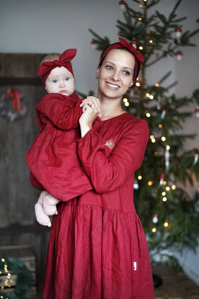 Baby girl first Christmas dress | Flamingolandia