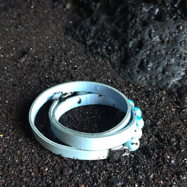 Natural leather bracelet -   &quot;CM Secret - Ocean&quot; Coco Maroco | Flamingolandia