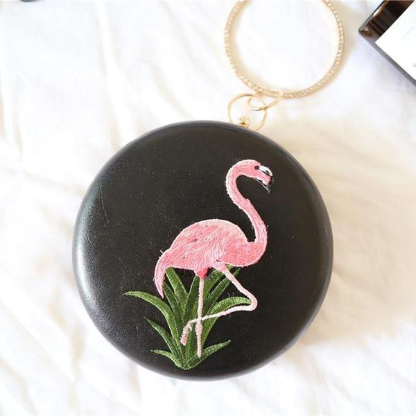 Vintage style round shape PU leather bag - Flamingo evening | 4 colors to choose,Bag | Women fashio shop|  Flamingolandia.online