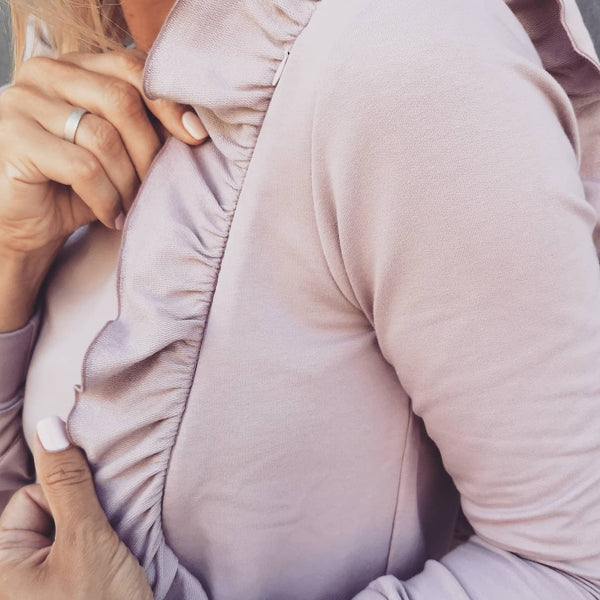 Breastfeeding longsleeve blouse with flounce PINK