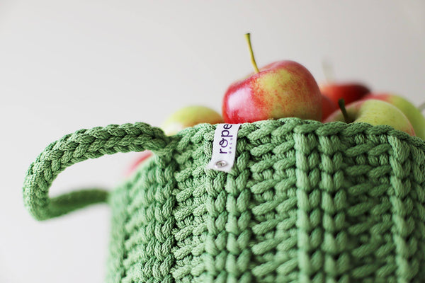 Rope croatched basket - Green Magic | Flamingolandia