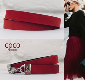 Natural leather bracelet -    &quot;CM secret. Red velvet&quot; Coco Maroco | Flamingolandia