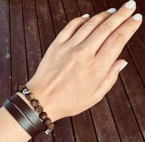 Natural leather bracelet -    &quot;CM secret. Chocolate&quot; Coco Maroco | Flamingolandia