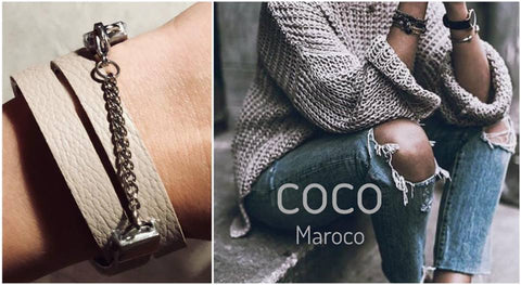 Natural leather bracelet -    &quot;CM secret. Simple me &quot; Coco Maroco | Flamingolandia