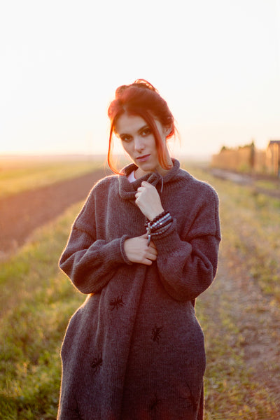 Warm long wool cardigan Anthill | VÉJA,knitted sweater | Women fashio shop|  Flamingolandia.online