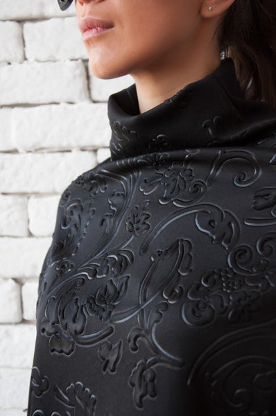 Extravagant gentle flower print neoprene top  | META series,Sweater | Women fashio shop|  Flamingolandia.online