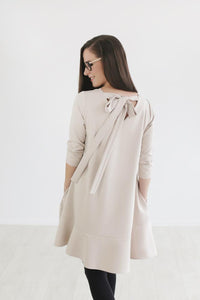 Bell song dress long sleeves - light sand color | Flamingolandia