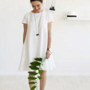 Bell song dress - white warm color | Flamingolandia