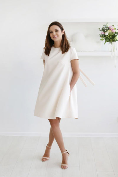 Bell sound dress - light peach color | Flamingolandia