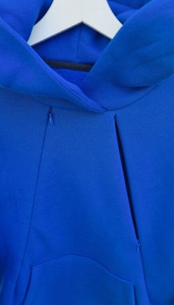 Breastfeeding cozy hoodie - BLUE | Flamingolandia