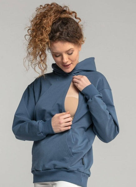 Breastfeeding hoodie COOLEST MOM EVER light blue | Flamingolandia