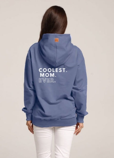 Breastfeeding hoodie COOLEST MOM EVER light blue | Flamingolandia