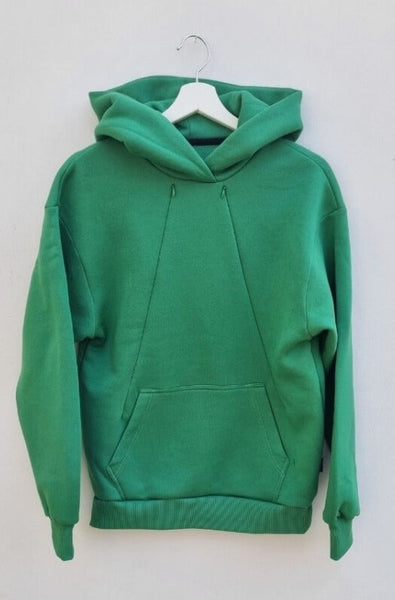 Breastfeeding cozy hoodie - GREEN | Flamingolandia