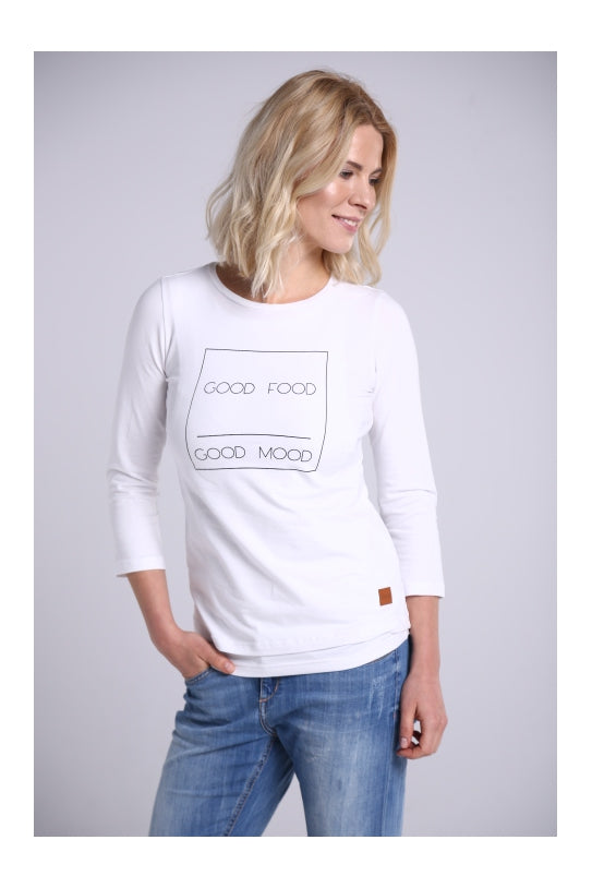 Breastfeeding longsleeve GOOD white | Flamingolandia