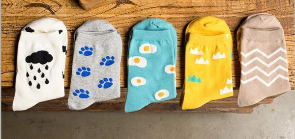 Cat lovers socks with blue cat prints! | Flamingolandia