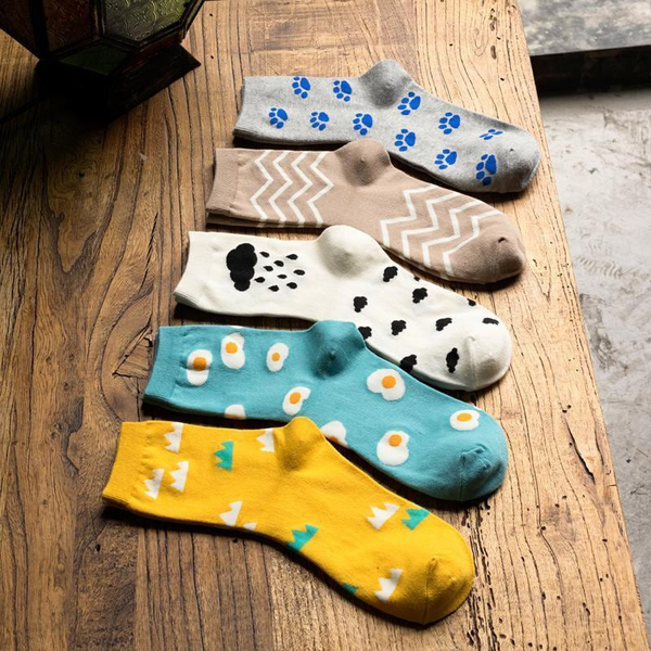 Funny casual sea blue socks with boiled eggs!,Socks | Women fashio shop|  Flamingolandia.online