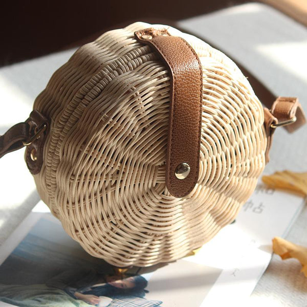 Handmade Bohemian Bali Rattan Handbag | Flamingolandia