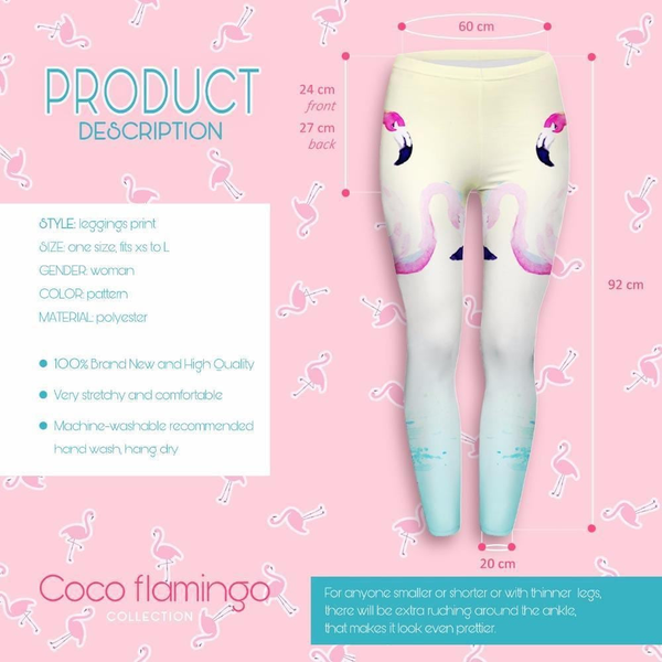 High Waist Leggings - Happy Flamingos | Flamingolandia