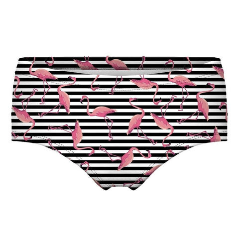 Hipster brief panties Black &amp; White Flamingo | Flamingolandia
