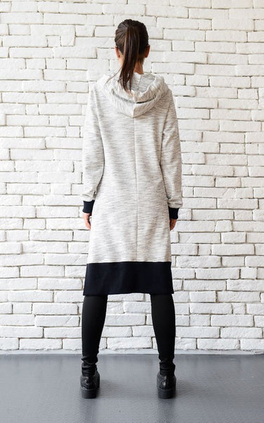 Oversize grey warm hoodie  | META series | Flamingolandia