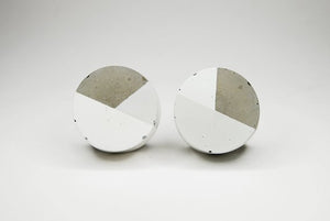 Concrete round cabinet Knob two colour design | White Grey | Flamingolandia