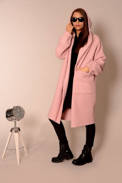 Wool oversized coat cardigan pink | Danellys u10e6 | Flamingolandia