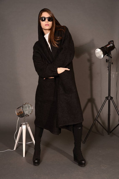 Wool oversized coat cardigan black | Danellys u10e6 | Flamingolandia