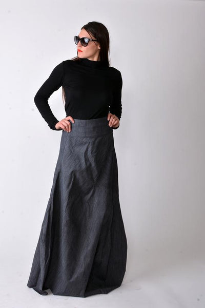 Asymetric loose design denim skirt | Flow | Flamingolandia