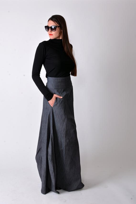 Asymetric loose design denim skirt | Flow | Flamingolandia