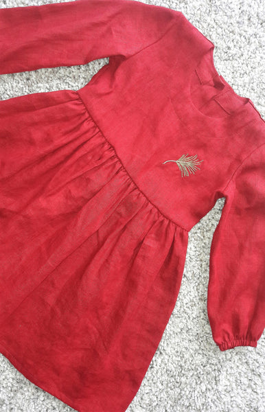 Red girl Christmas dress | Flamingolandia