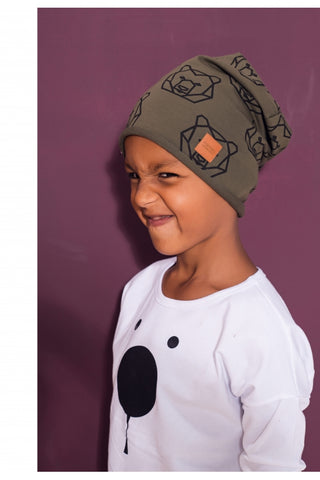 Kid brown cotton cap -  Bears! | Flamingolandia