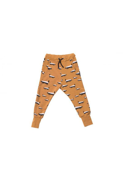 Kids mustard cotton pants with pockets - Badgers! | Flamingolandia