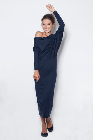 Deep blue evening maxi dress,dress | Women fashio shop|  Flamingolandia.online