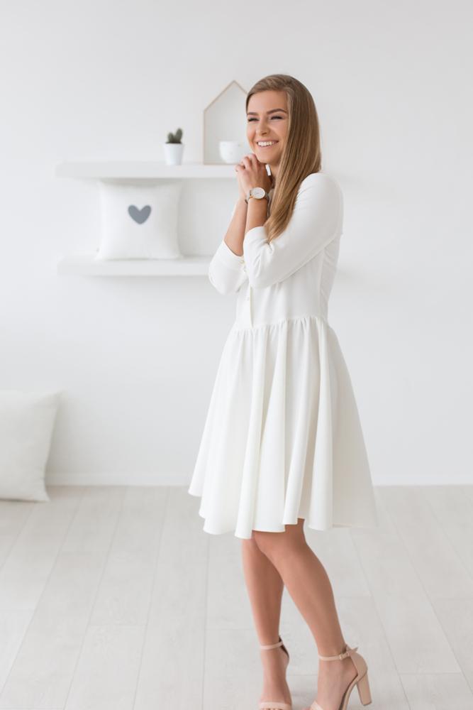 Morning smile dress- warm white color | Flamingolandia