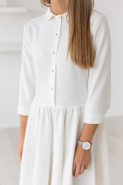 Morning smile dress- warm white color | Flamingolandia
