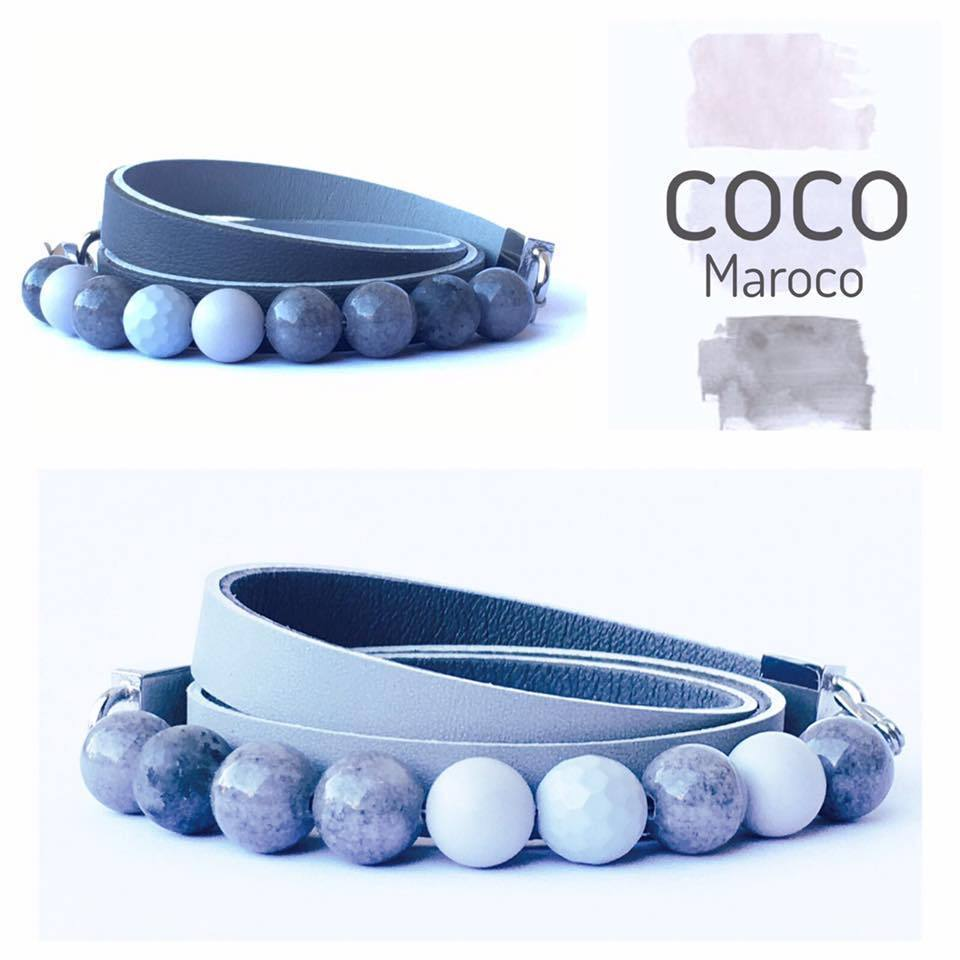 Natural leather bracelet -    &quot;CM secret. Grey City&quot; Coco Maroco | Flamingolandia