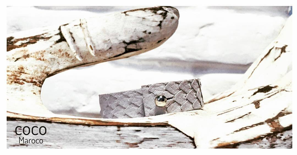 Natural leather bracelet -    &quot;CM secret. Grey &quot; Coco Maroco | Flamingolandia