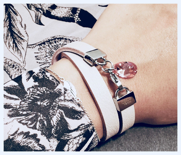 Natural leather bracelet -    &quot;CM secret. Some Pink&quot; Coco Maroco | Flamingolandia