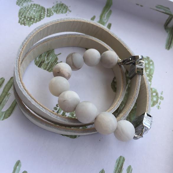 Natural leather bracelet -    &quot;CM secret. White magic&quot; Coco Maroco | Flamingolandia