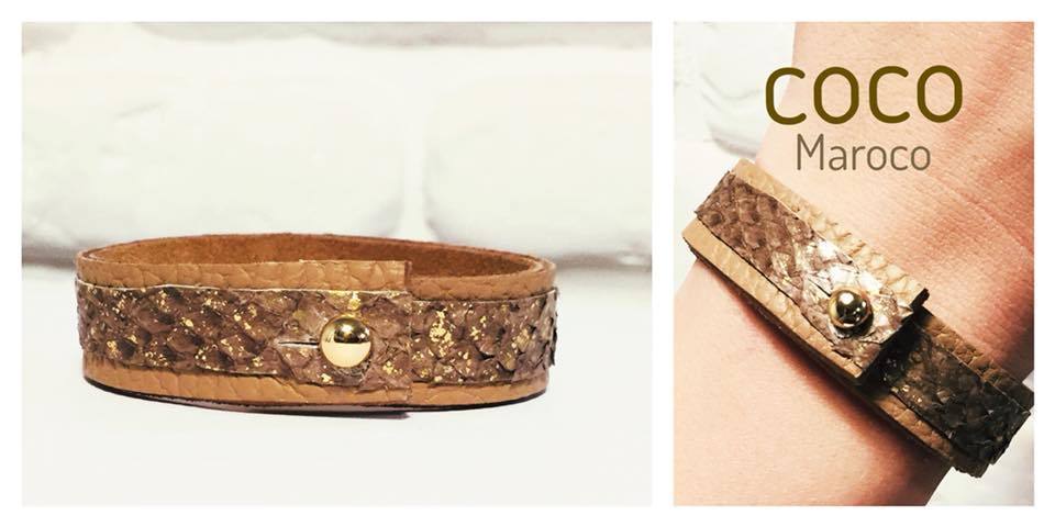 Natural leather bracelet -    &quot;CM secret.Gold Dust&quot; Coco Maroco | Flamingolandia