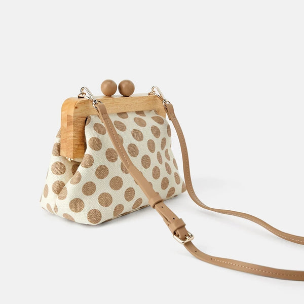 Crossbody vintage style clip bag with dots! | Flamingolandia