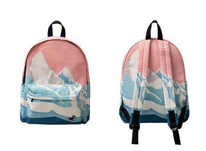 Canvas backpack - Snowy mountains | Flamingolandia